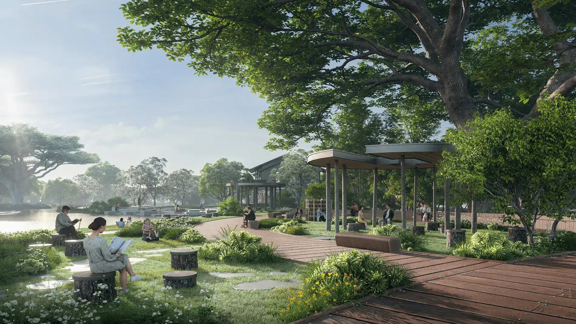 Công viên sinh thái tại Alluvia City Văn Giang